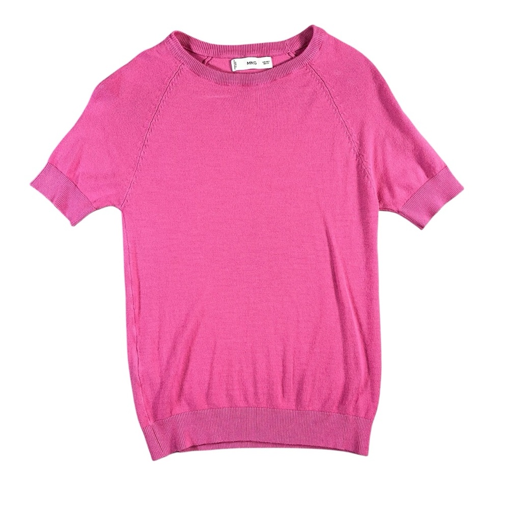 Mango Women's Short Sleeve Pink Top Size Small